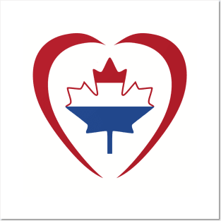 Dutch Canadian Multinational Patriot Flag Series (Heart) Posters and Art